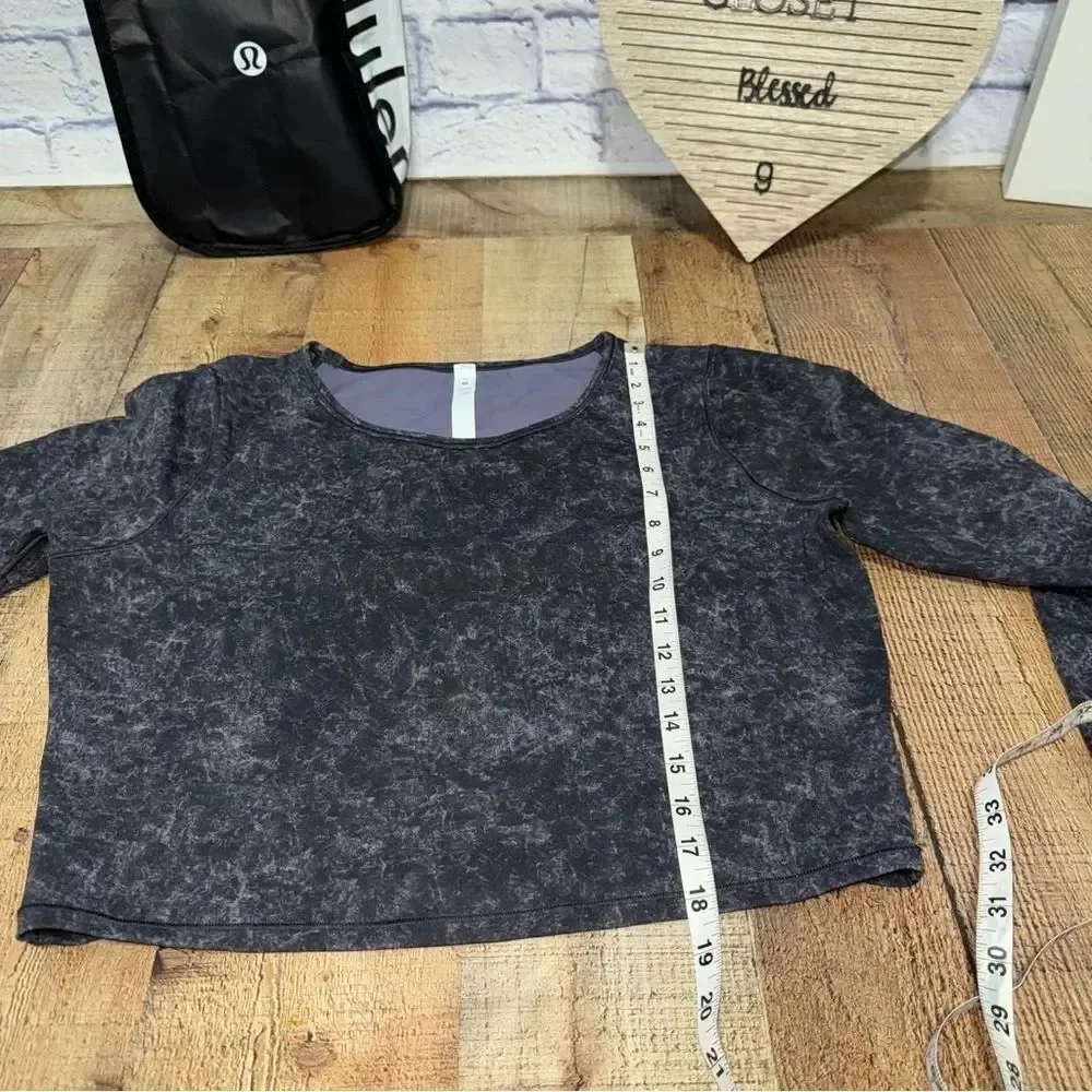 Lululemon Wunder Train Cropped Long Sleeve shirt size 14